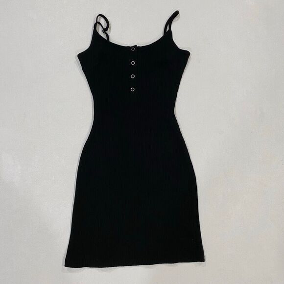 Beginning Boutique Black Ribbed Bodycon Mini Dress Women’s Size 8 Small - Picture 1 of 5